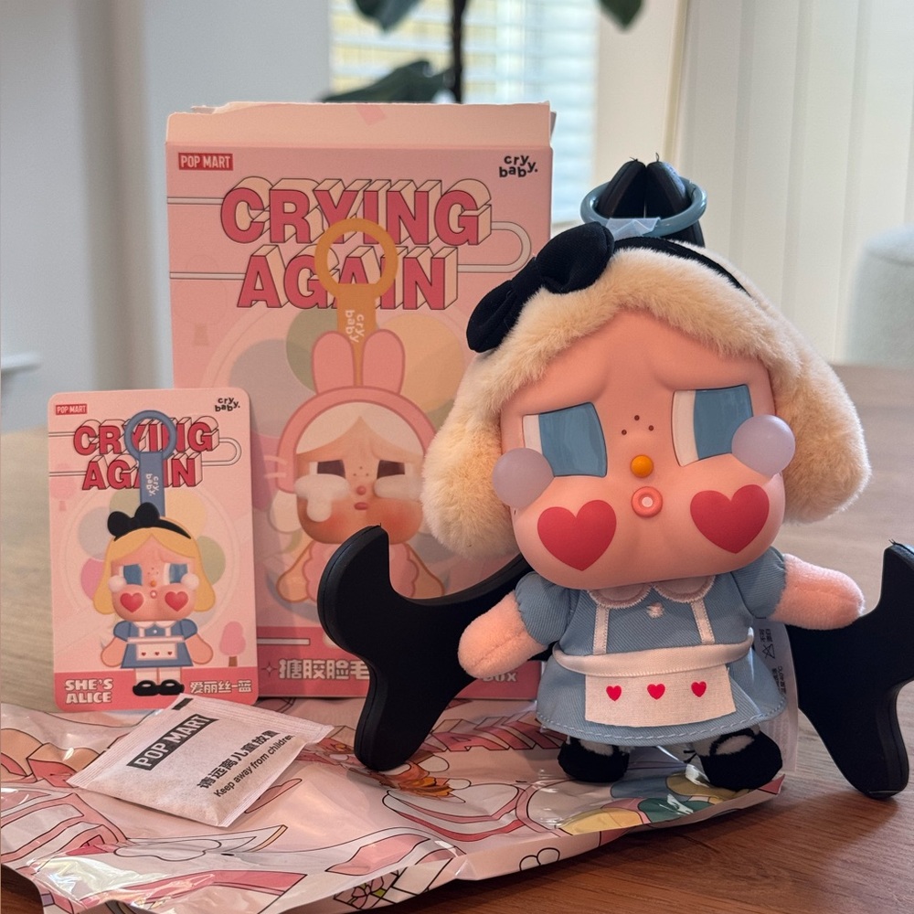 Pop Mart Crybaby - Crying Again - She’s Alice! Plush and Vinyl Pendant